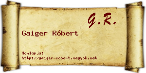 Gaiger Róbert névjegykártya