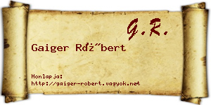 Gaiger Róbert névjegykártya