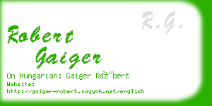 robert gaiger business card